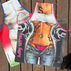 🔵 Funny APRONS | biker chick & naked David Michelangelo | Previously Worn